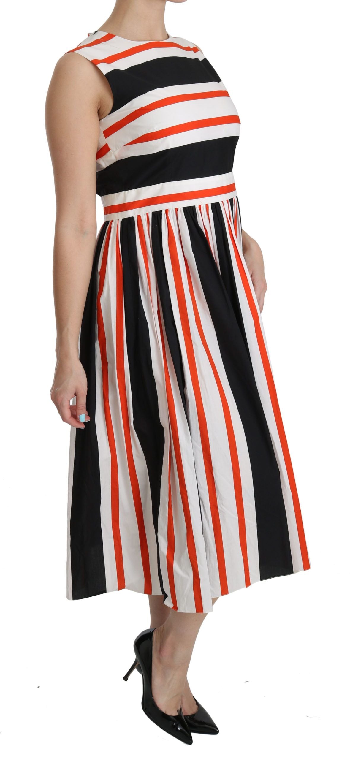 Dolce & Gabbana A-Line Pleated Midi Fashion Dress