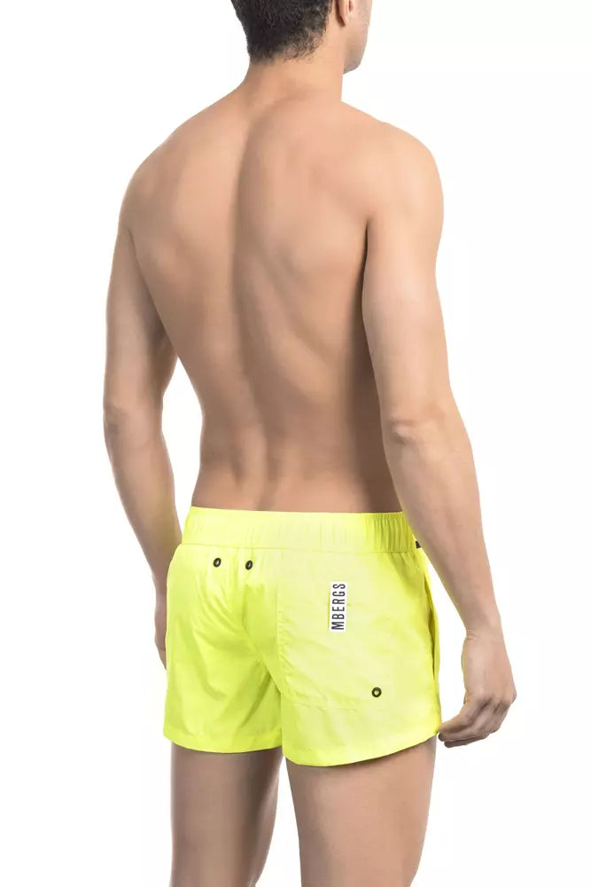 Bikkembergs Yellow Polyamide Men Swimwear