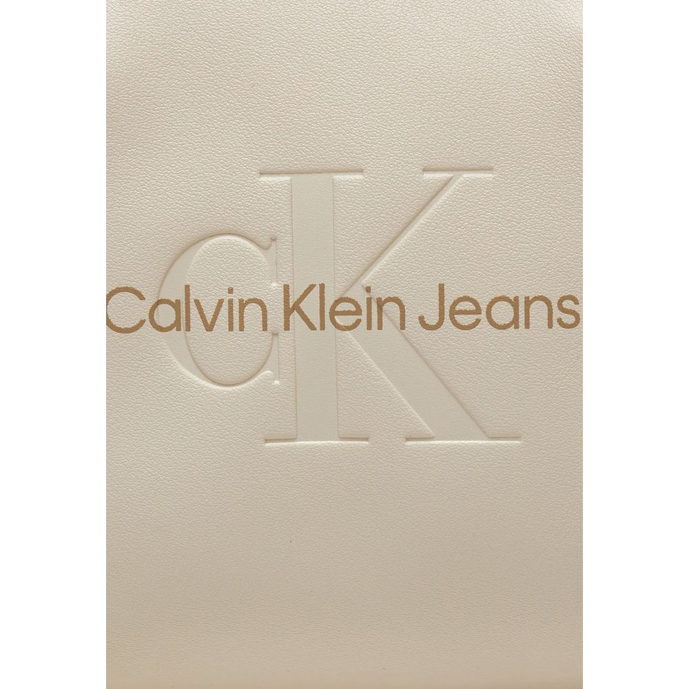 Calvin Klein Jeans Beige Synthetic Leather Handbag