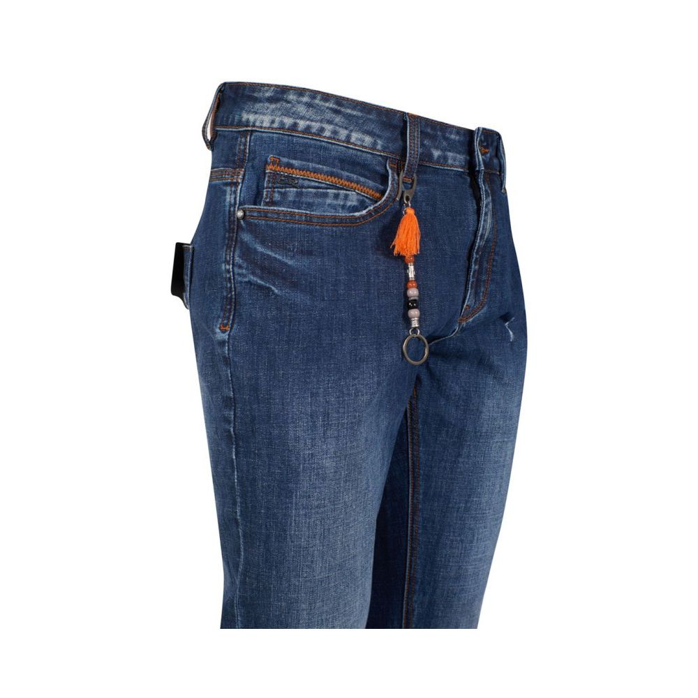 Yes Zee Blue Cotton Men's Slim Fit Jean