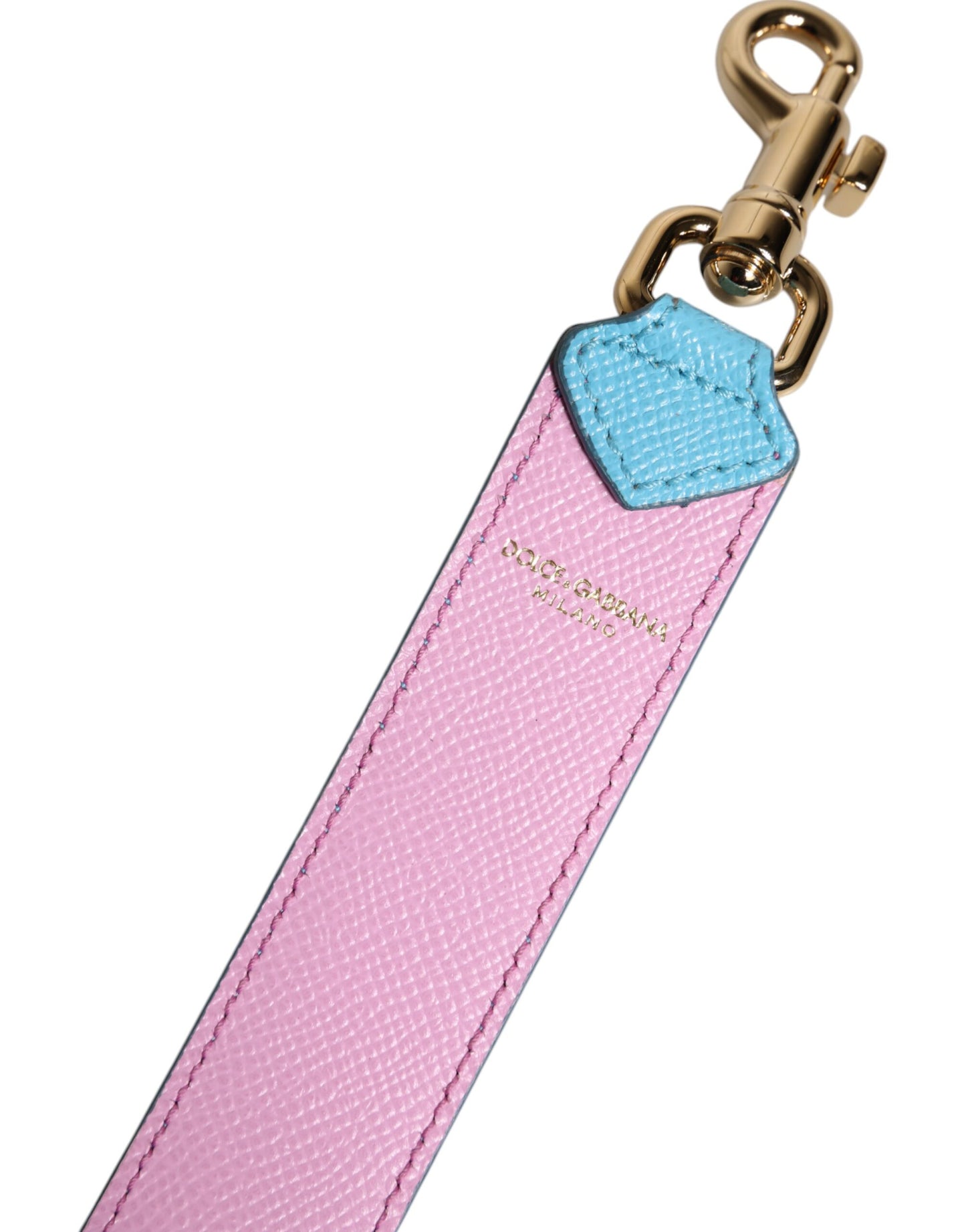 Dolce & Gabbana Pink Blue Leather Handle Bag Shoulder Strap