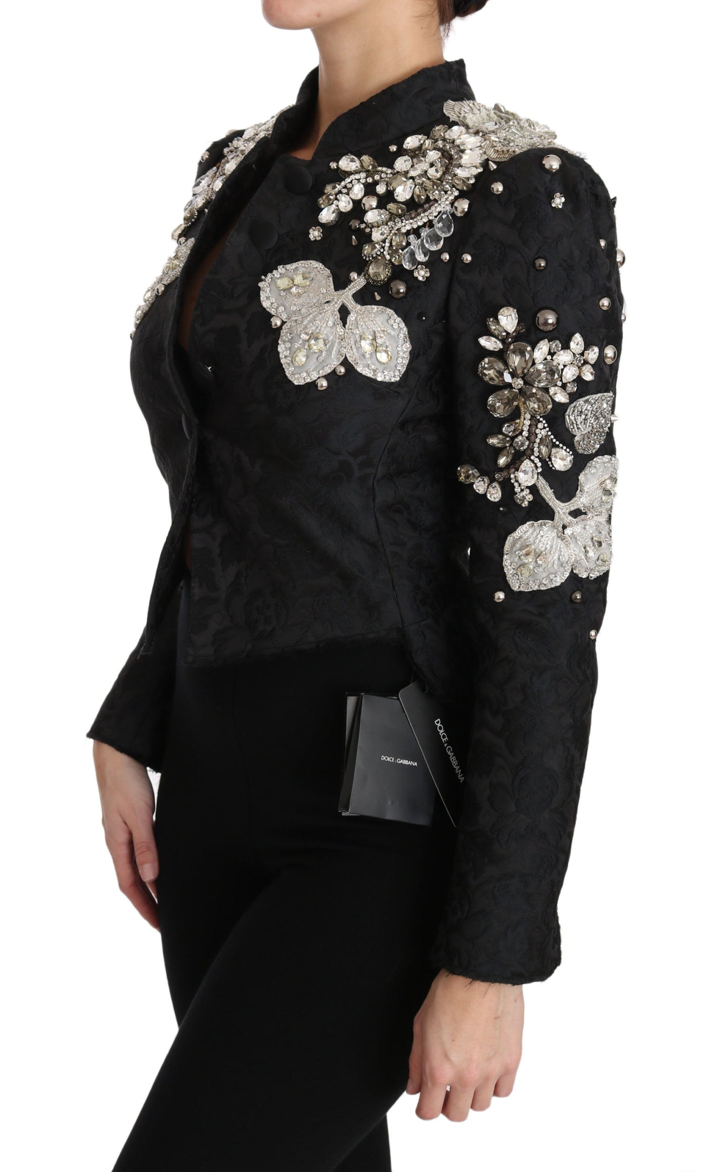 Dolce & Gabbana Elegant Black Silver Baroque Jacket