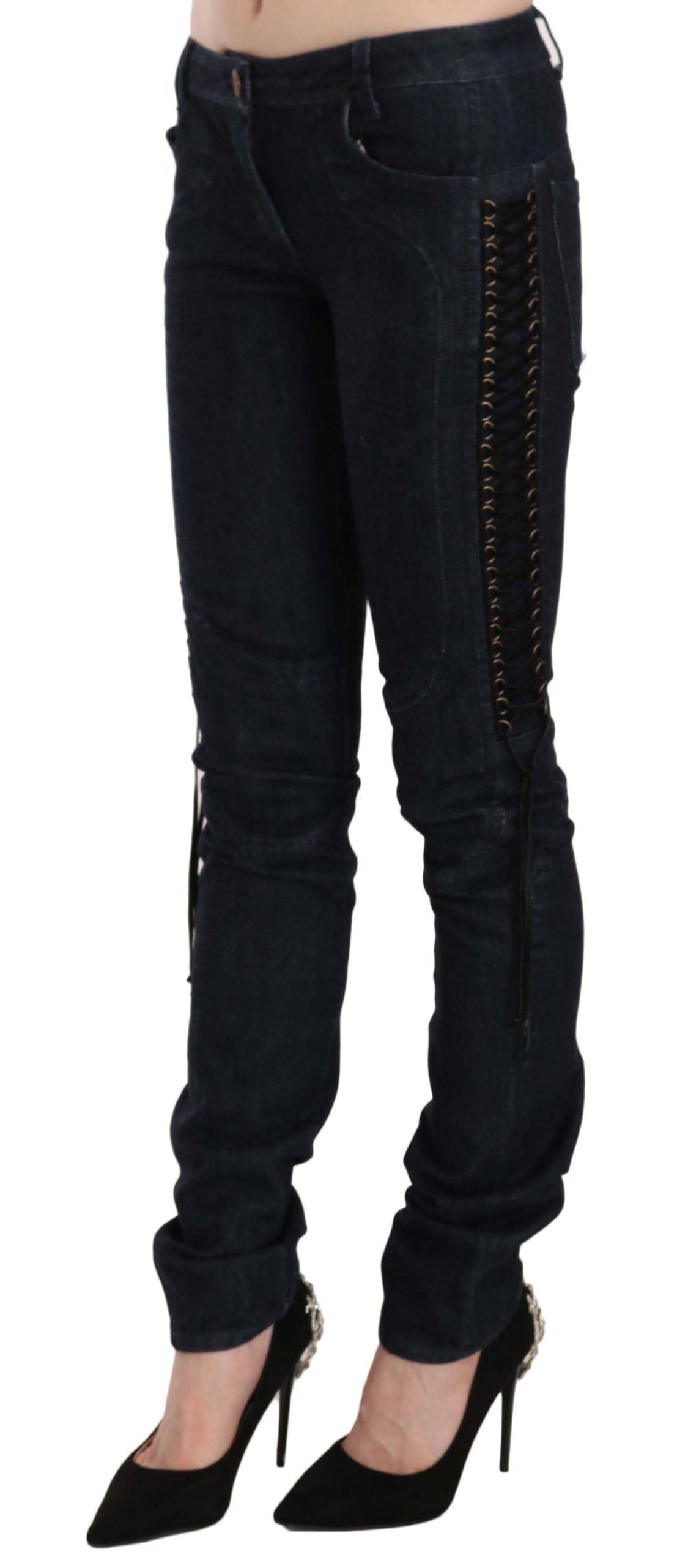 Just Cavalli Elegant Low Waist Skinny Trousers