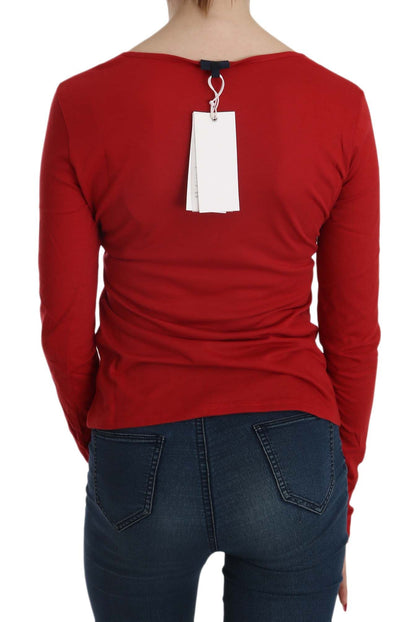 Exte Ravishing Red Crystal Embellished Blouse