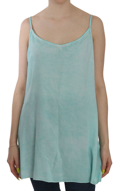 Ermanno Scervino Elegant Spaghetti Strap Sleeveless Blue Top