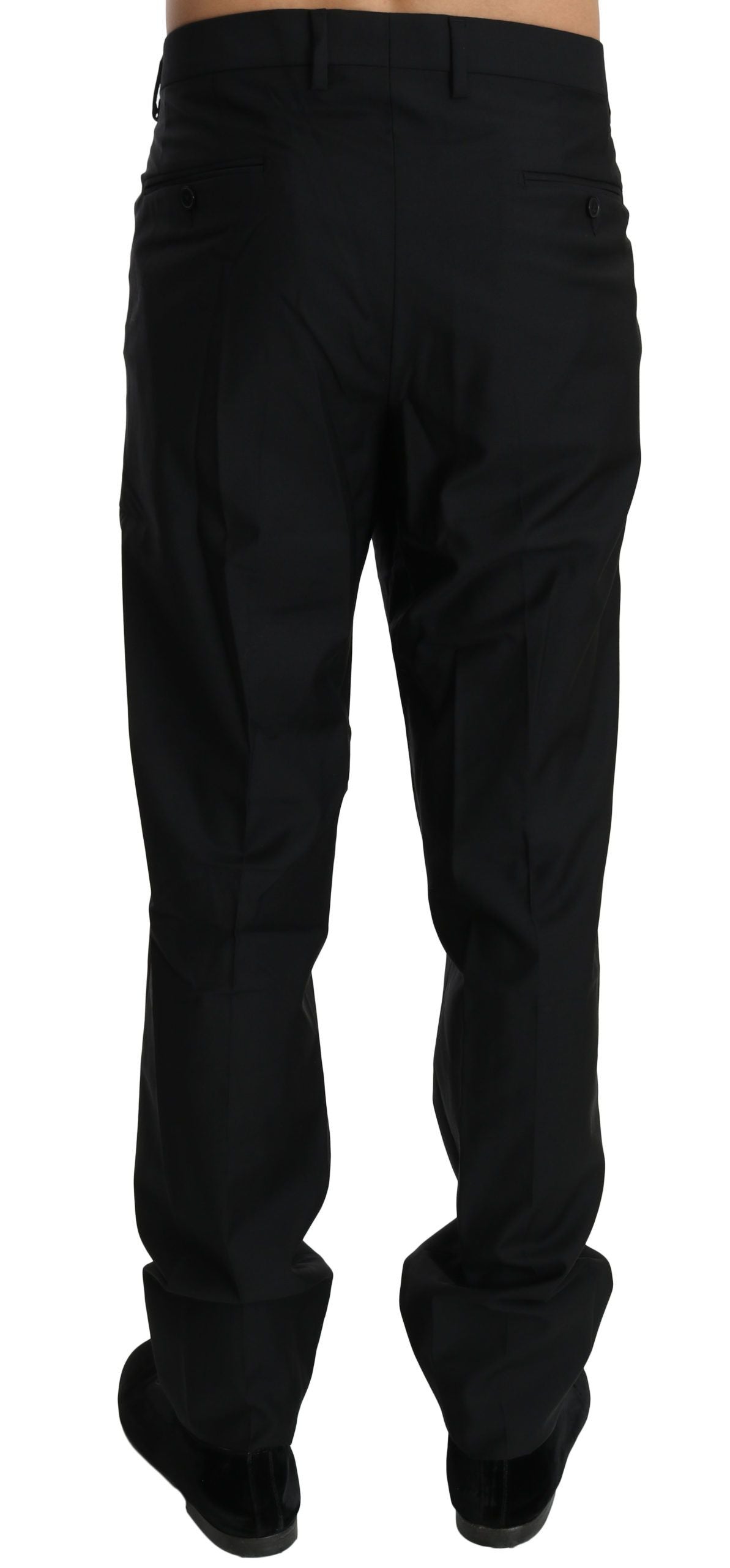 Dolce & Gabbana Elegant Black Virgin Wool Dress Pants