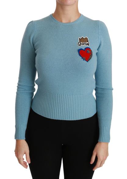 Dolce & Gabbana Queen Heart Beaded Wool Sweater