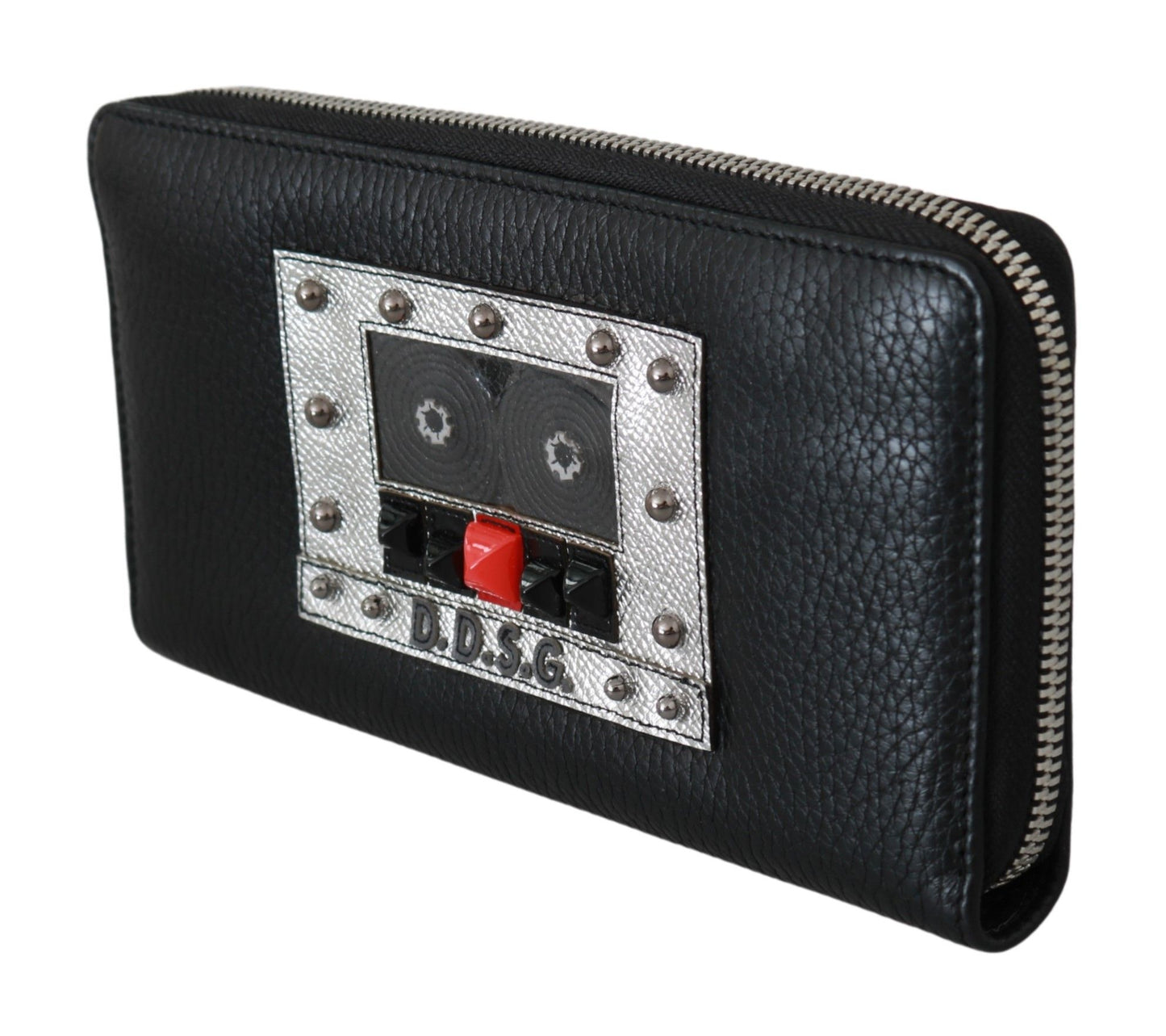 Dolce & Gabbana Elegant Black Leather Zip Continental Wallet