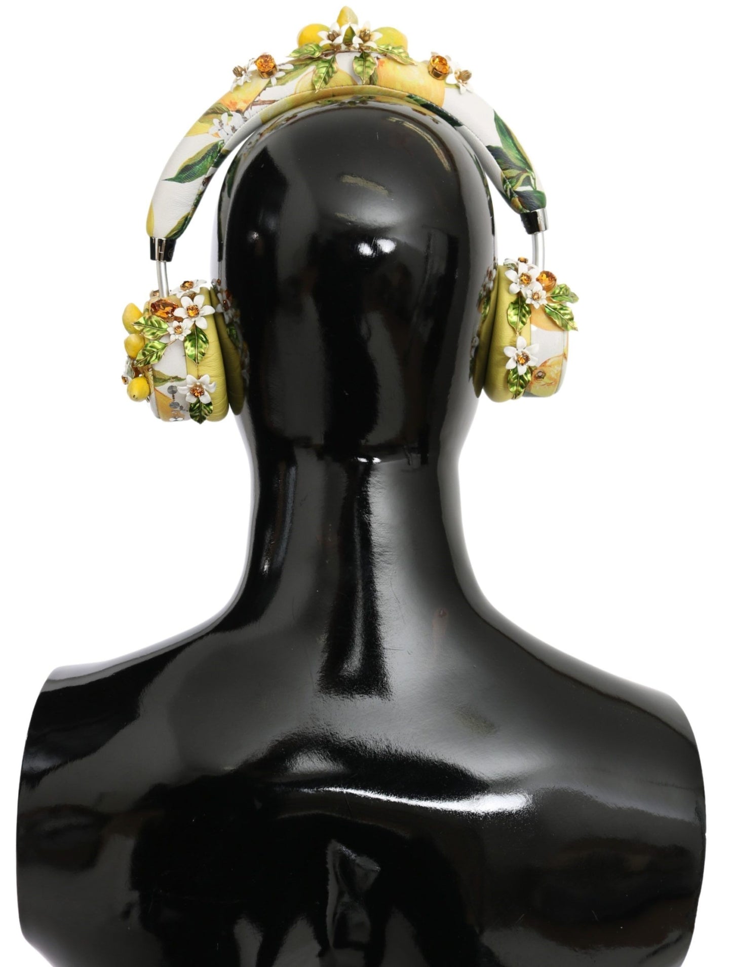 Dolce & Gabbana Glamorous Gold-Embellished Leather Headphones