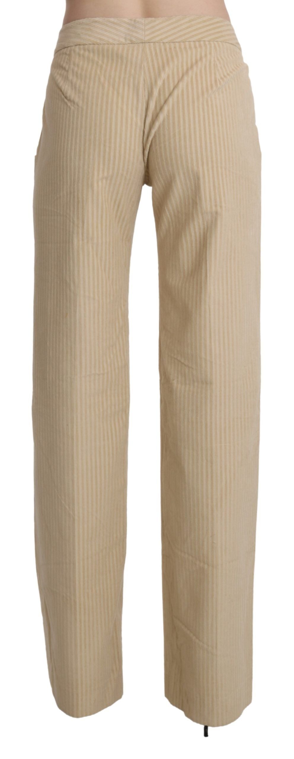 Ermanno Scervino Chic Beige High-Waist Wide Leg Pants