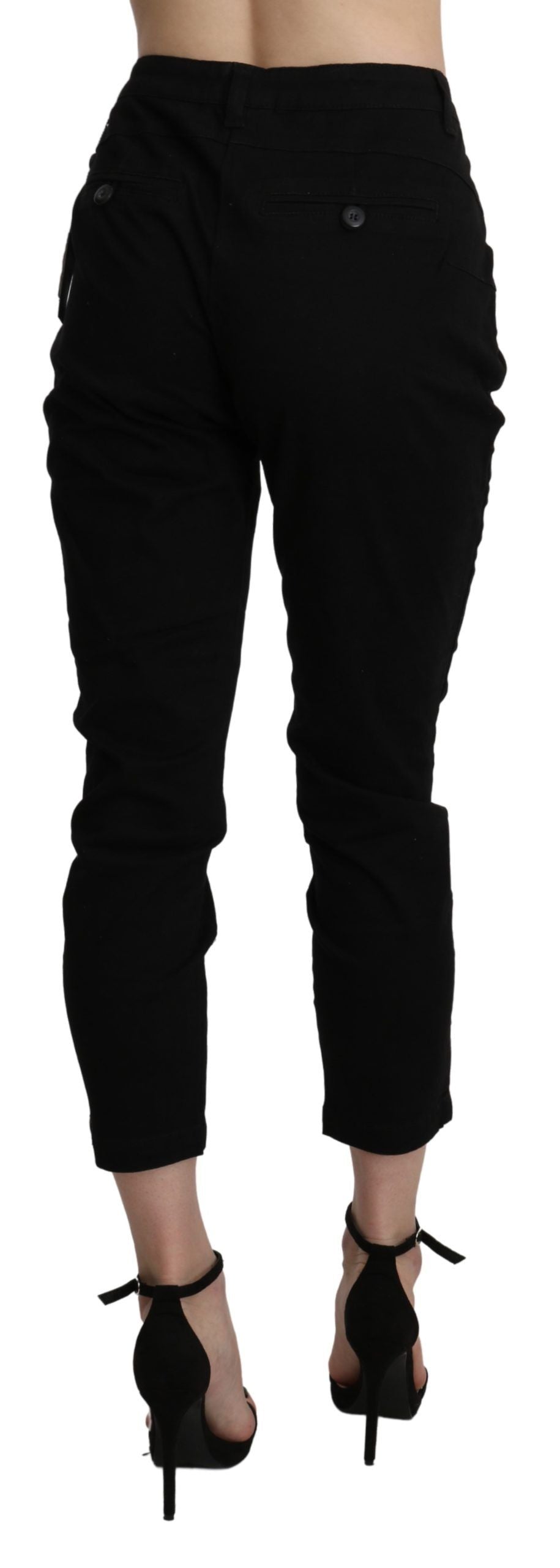 Acht Chic High Waist Cropped Black Jeans