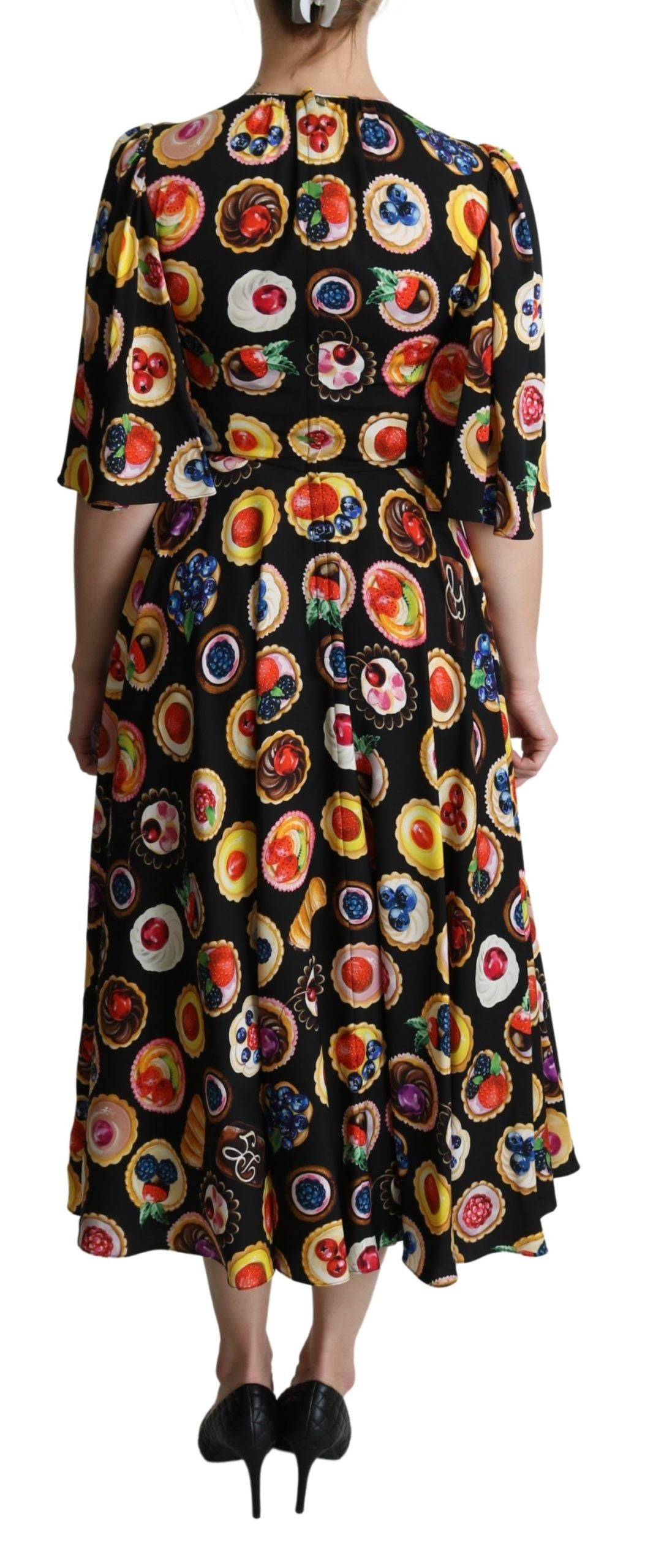 Dolce & Gabbana Chic Multicolor Maxi Desserts Print Dress