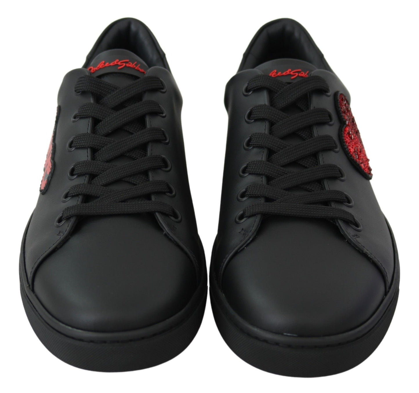 Dolce & Gabbana Elegant Leather Sneakers with Red Accents