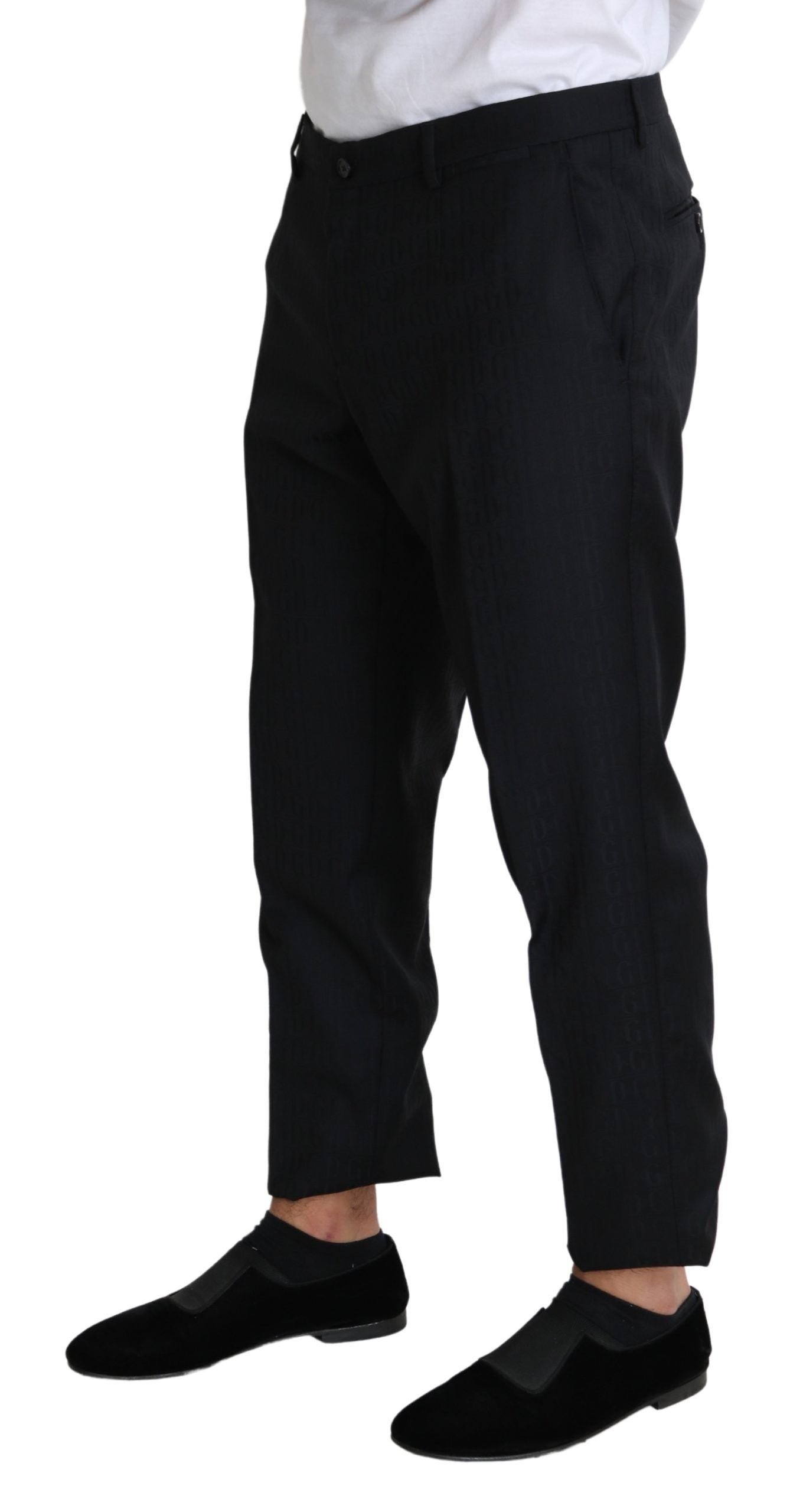 Dolce & Gabbana Elegant Black Virgin Wool Cropped Pants