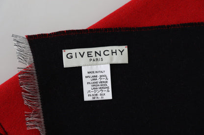 Givenchy Elegant Red Wool Blend Unisex Scarf