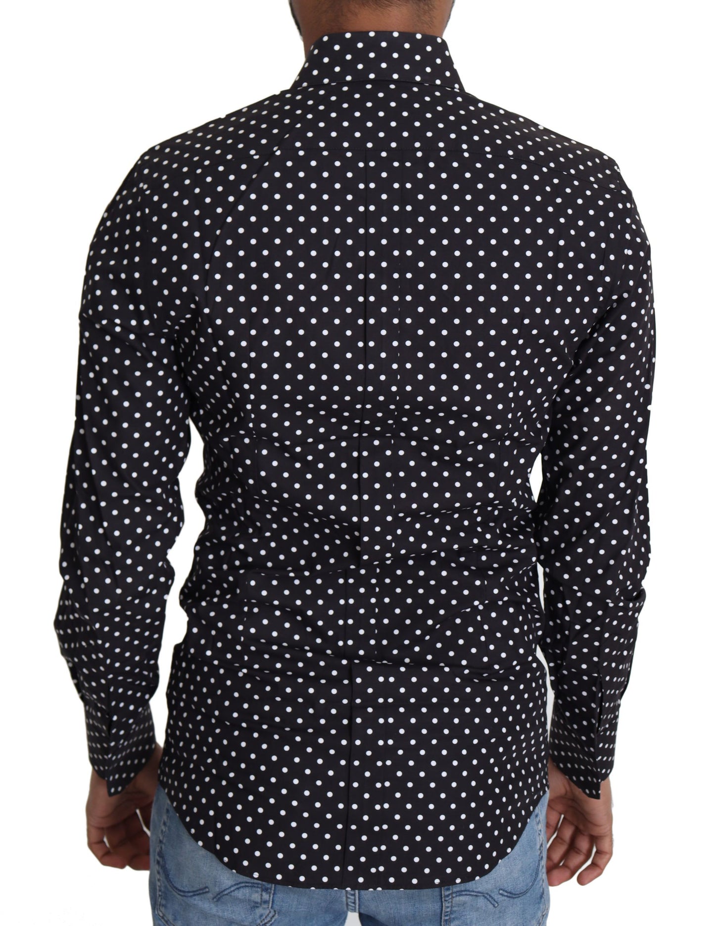 Dolce & Gabbana Elegant Polka Dot Men's Long Sleeve Shirt