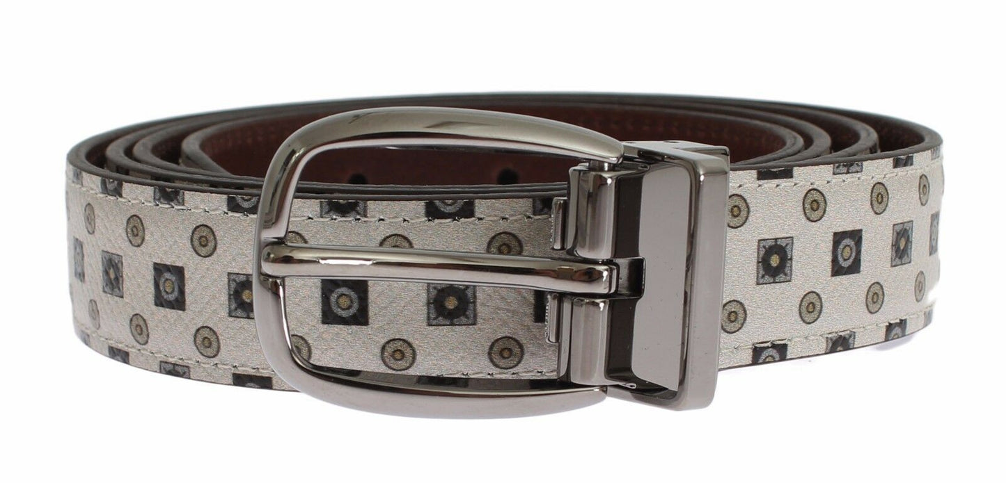 Dolce & Gabbana Elegant Baroque Silk Tie & Leather Belt Set