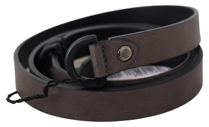 Costume National Elegant Dark Brown Leather Belt