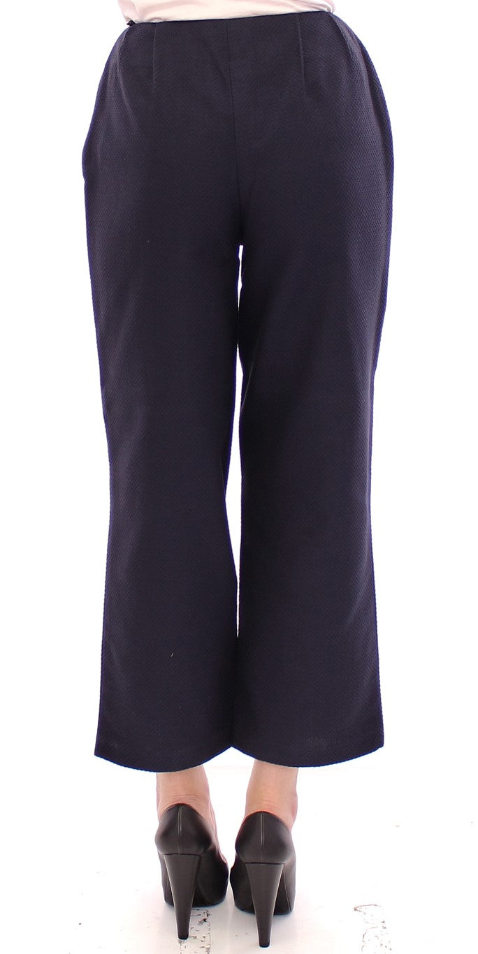 Andrea Incontri Chic Cropped Blue Pants - Exquisite Craftsmanship