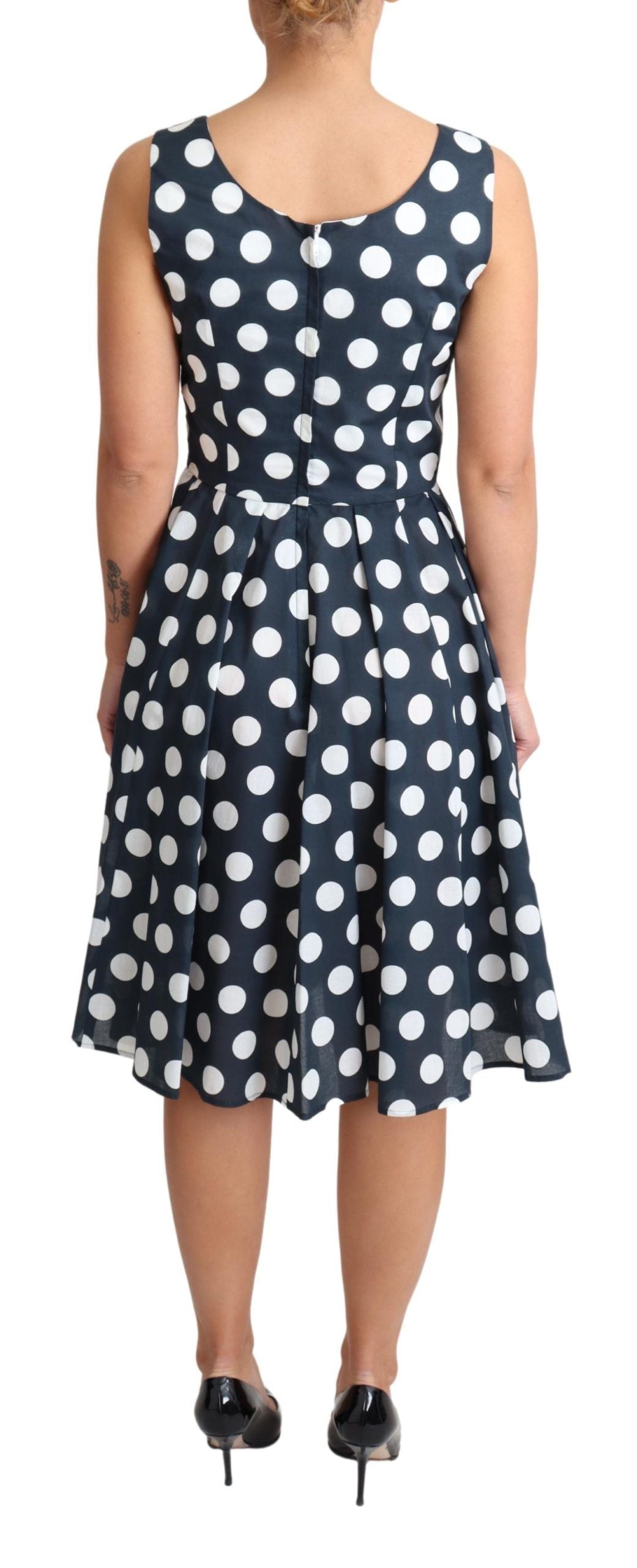 Dolce & Gabbana Polka Dotted A-Line Sleeveless Dress