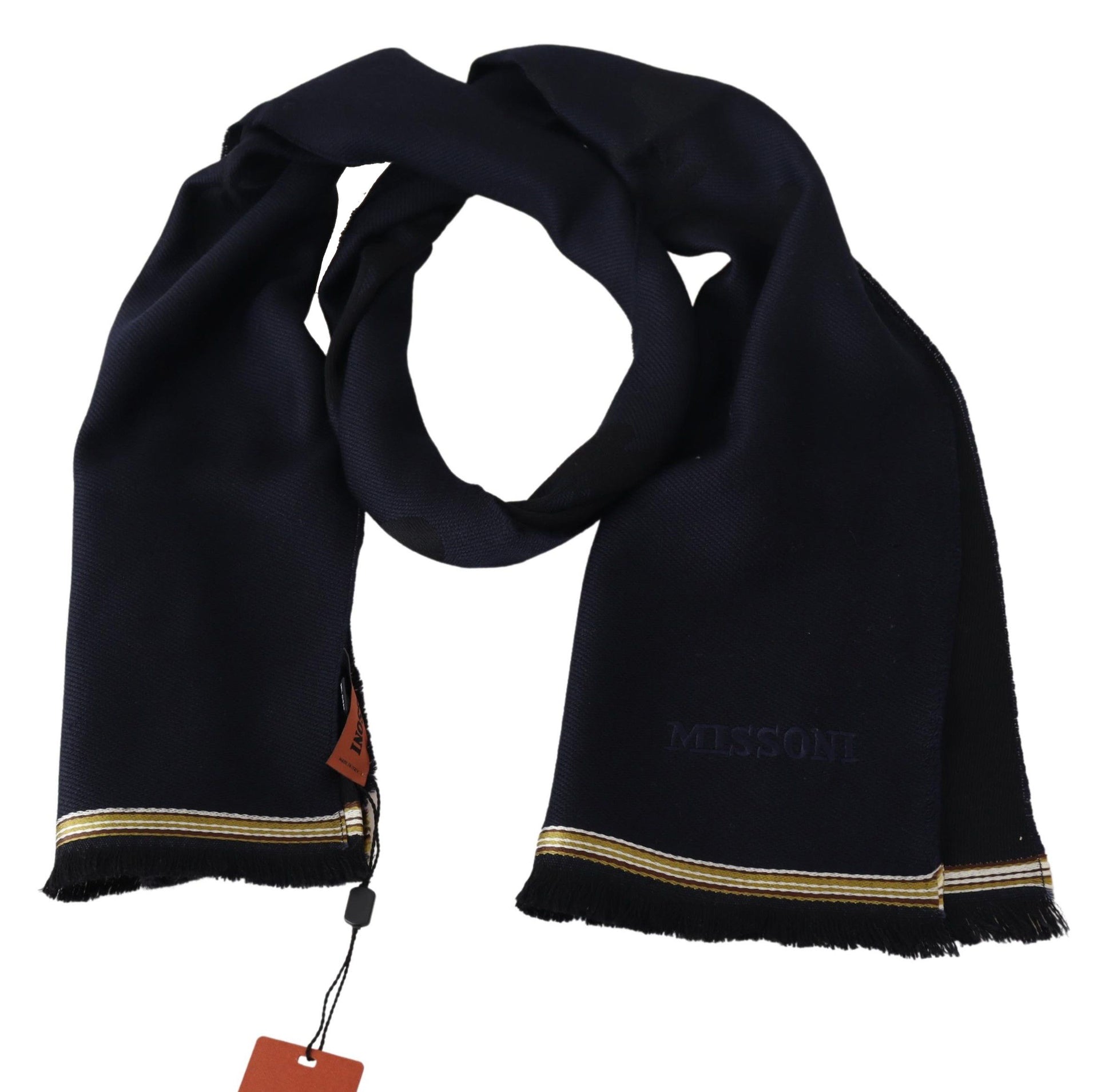 Missoni Elegant Unisex Wool Scarf with Embroidered Logo