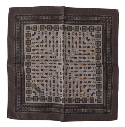 Dolce & Gabbana Elegant Silk Pocket Square in Rich Brown