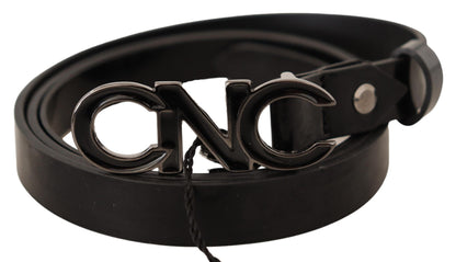 Costume National Elegant Black Leather Fashion Belt