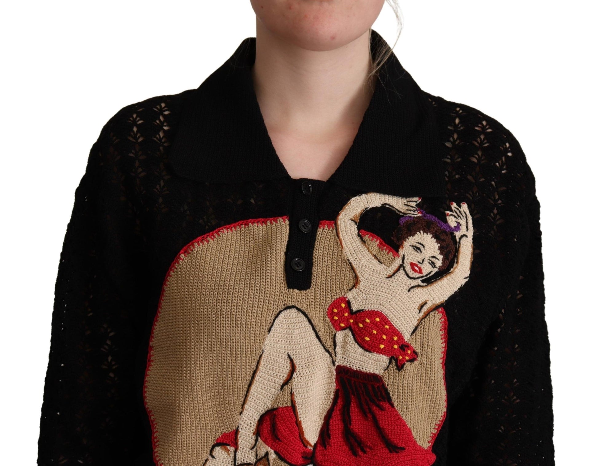 Dolce & Gabbana Embroidered Short Sleeve Luxury Sweater