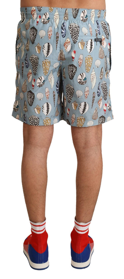 Dolce & Gabbana Elegant Seashell Print Swim Trunks