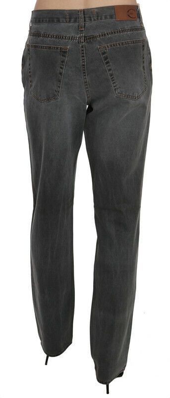 Just Cavalli Chic Gray Mid Waist Straight Leg Jeans