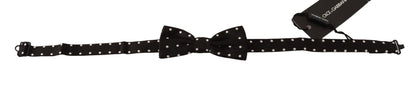 Dolce & Gabbana Elegant Black Polka Dot Silk Bow Tie