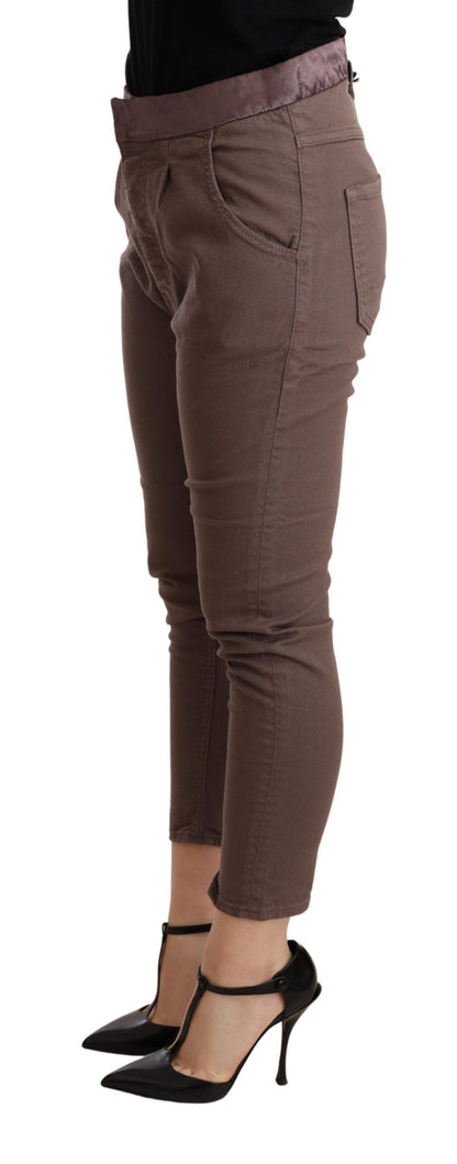 CYCLE Chic Brown Skinny Mid Waist Cropped Pants