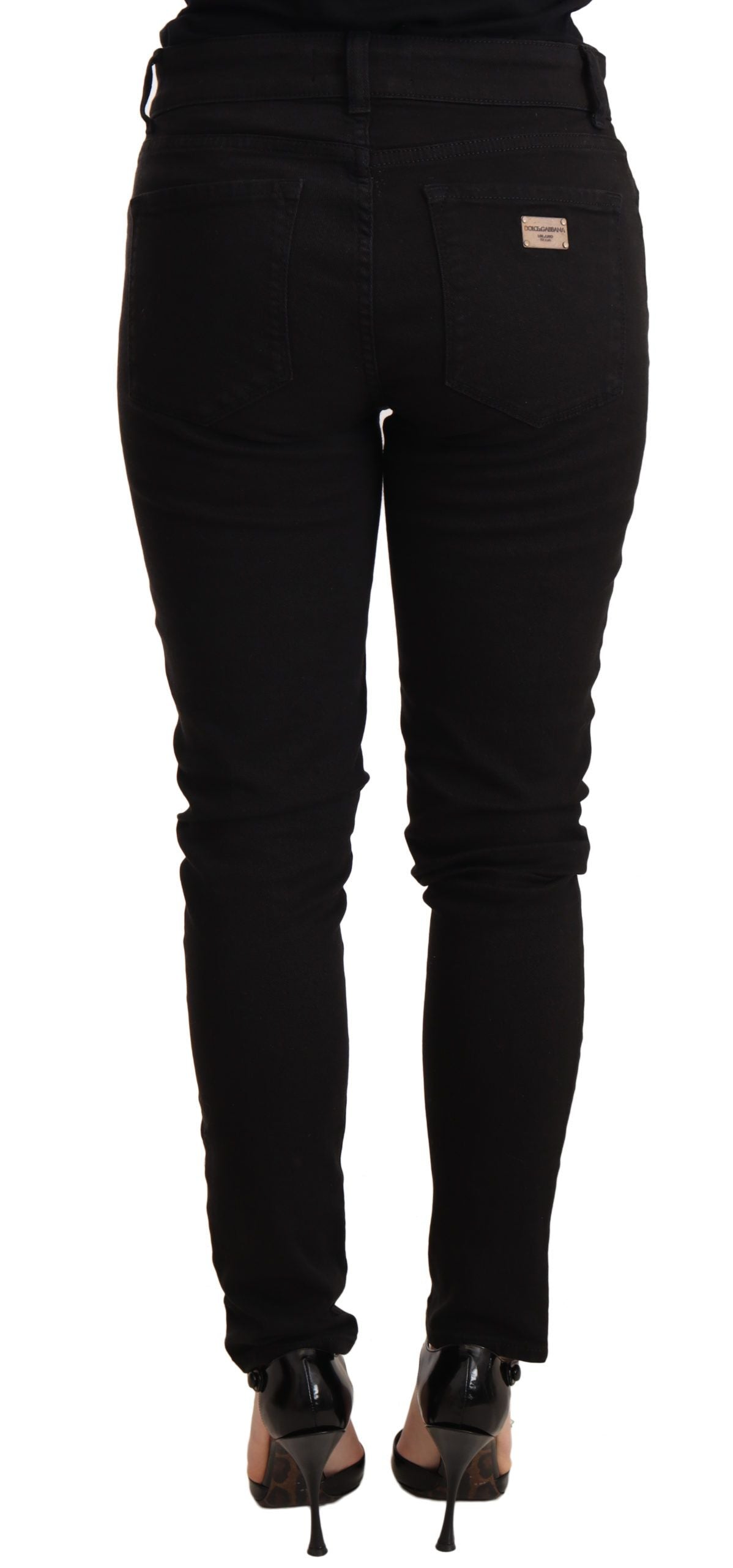 Dolce & Gabbana Elegant Slim-Fit Black Denim Jeans