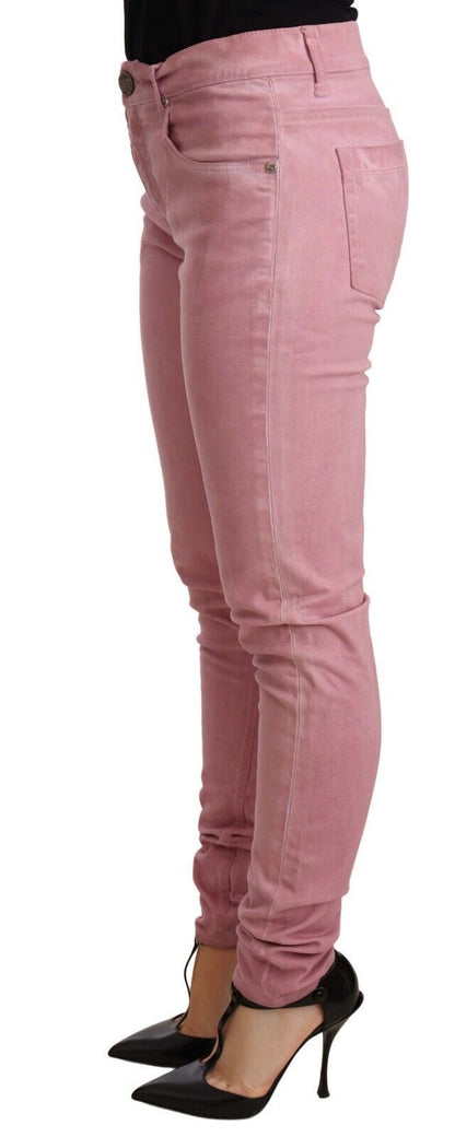 Acht Elegant Slim Fit Pink Denim Jeans