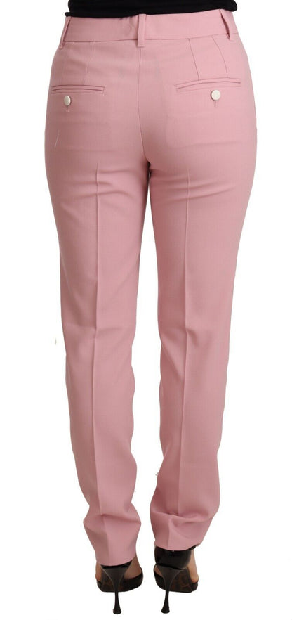 Dolce & Gabbana Elegant Pink Tapered Wool Trousers