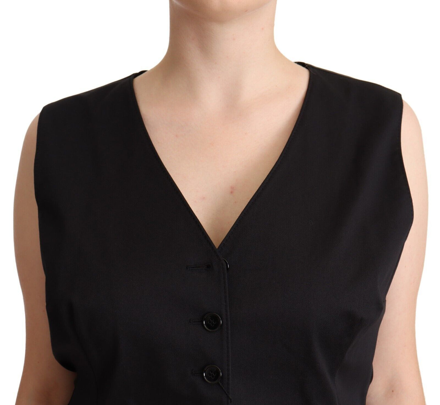 Dolce & Gabbana Chic Buttoned Black Waistcoat