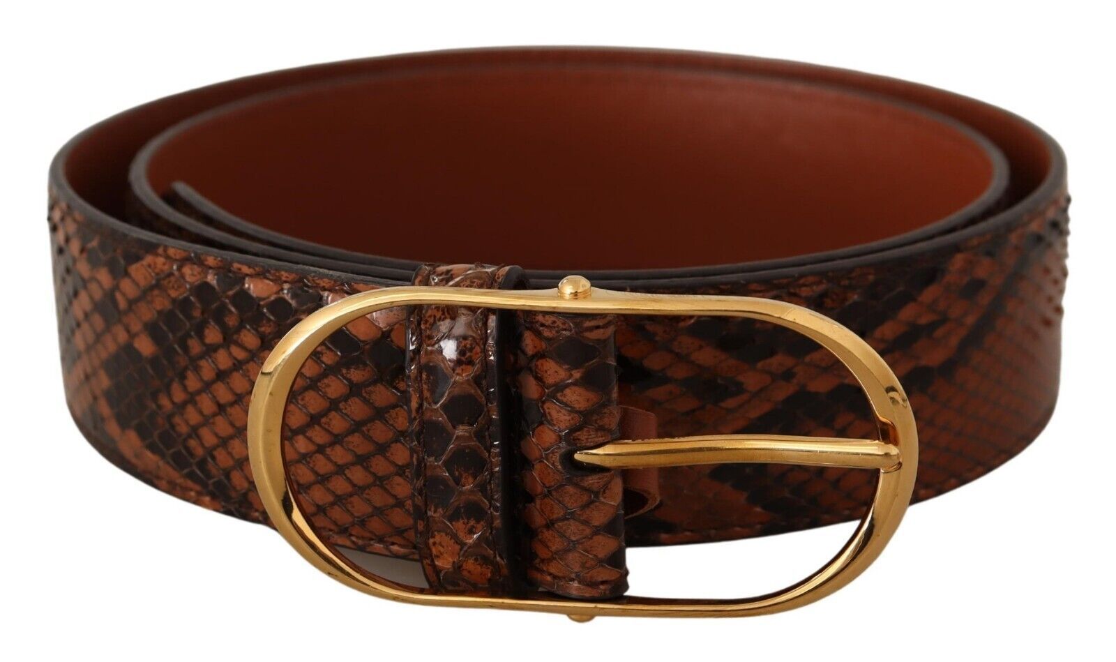 Dolce & Gabbana Elegant Leather Belt with Gold Buckle