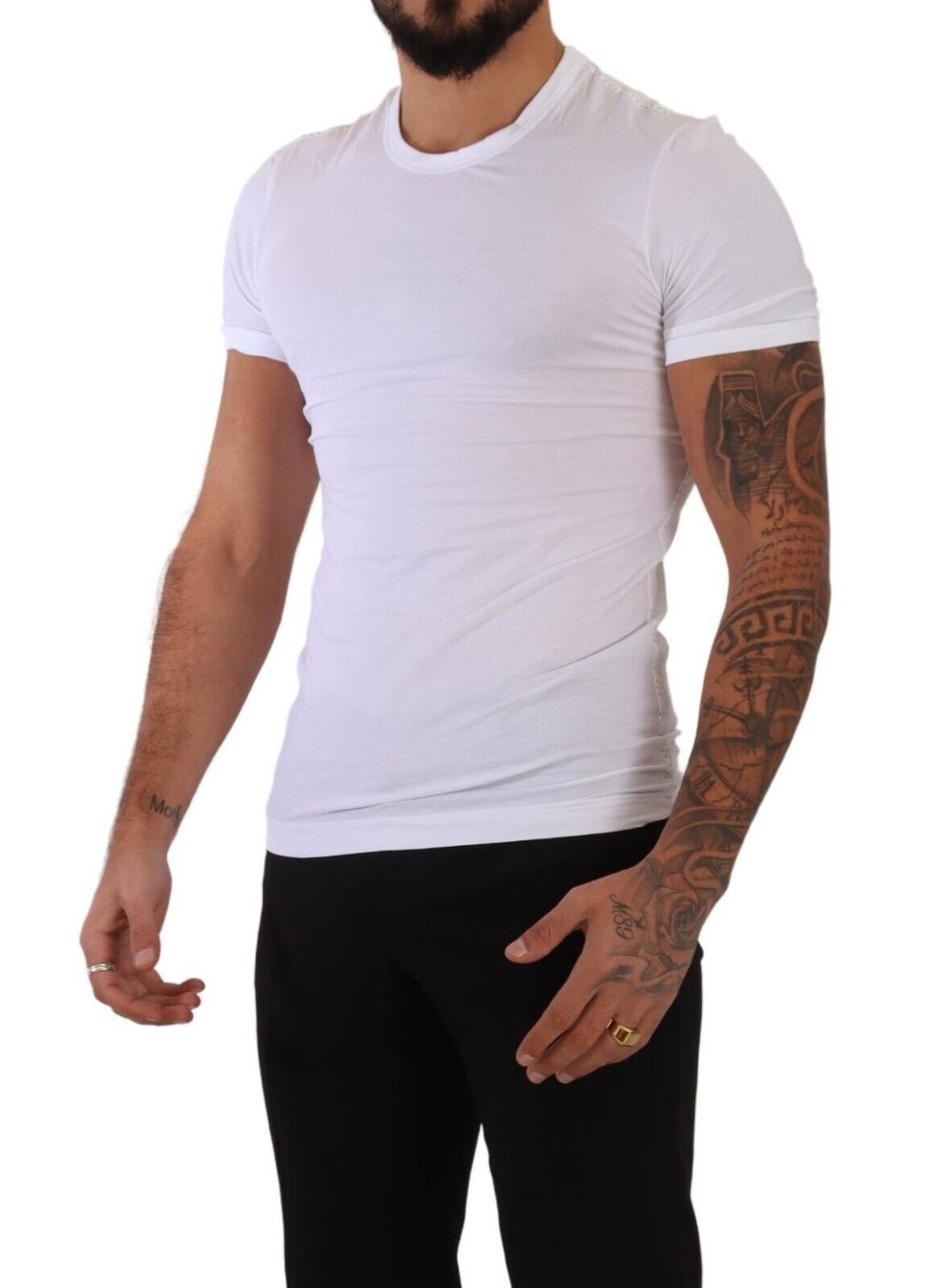 Dolce & Gabbana Elegant White Cotton Blend Round Neck Tee