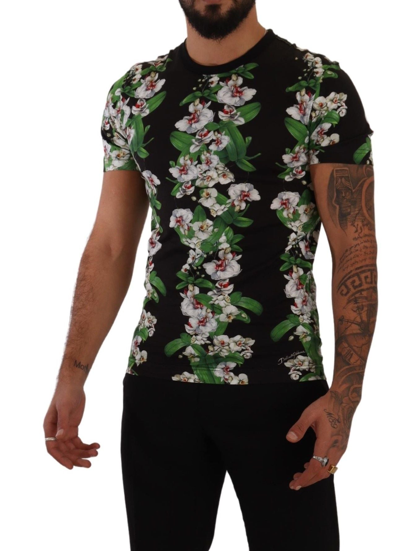 Dolce & Gabbana Elegant Floral Crewneck Tee for Men