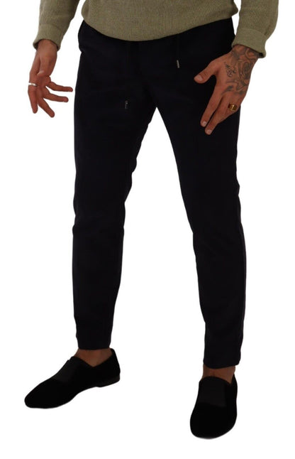 Dolce & Gabbana Slim Fit Luxe Corduroy Pants in Dark Blue