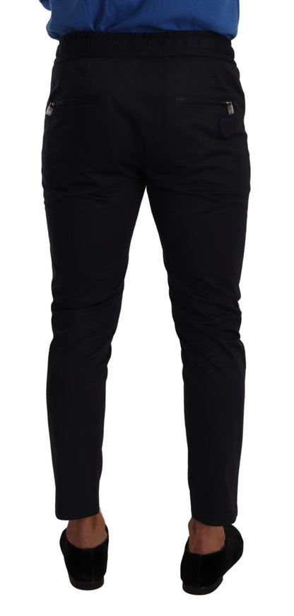 Dolce & Gabbana Elegant Dark Blue Skinny Jogging Pants