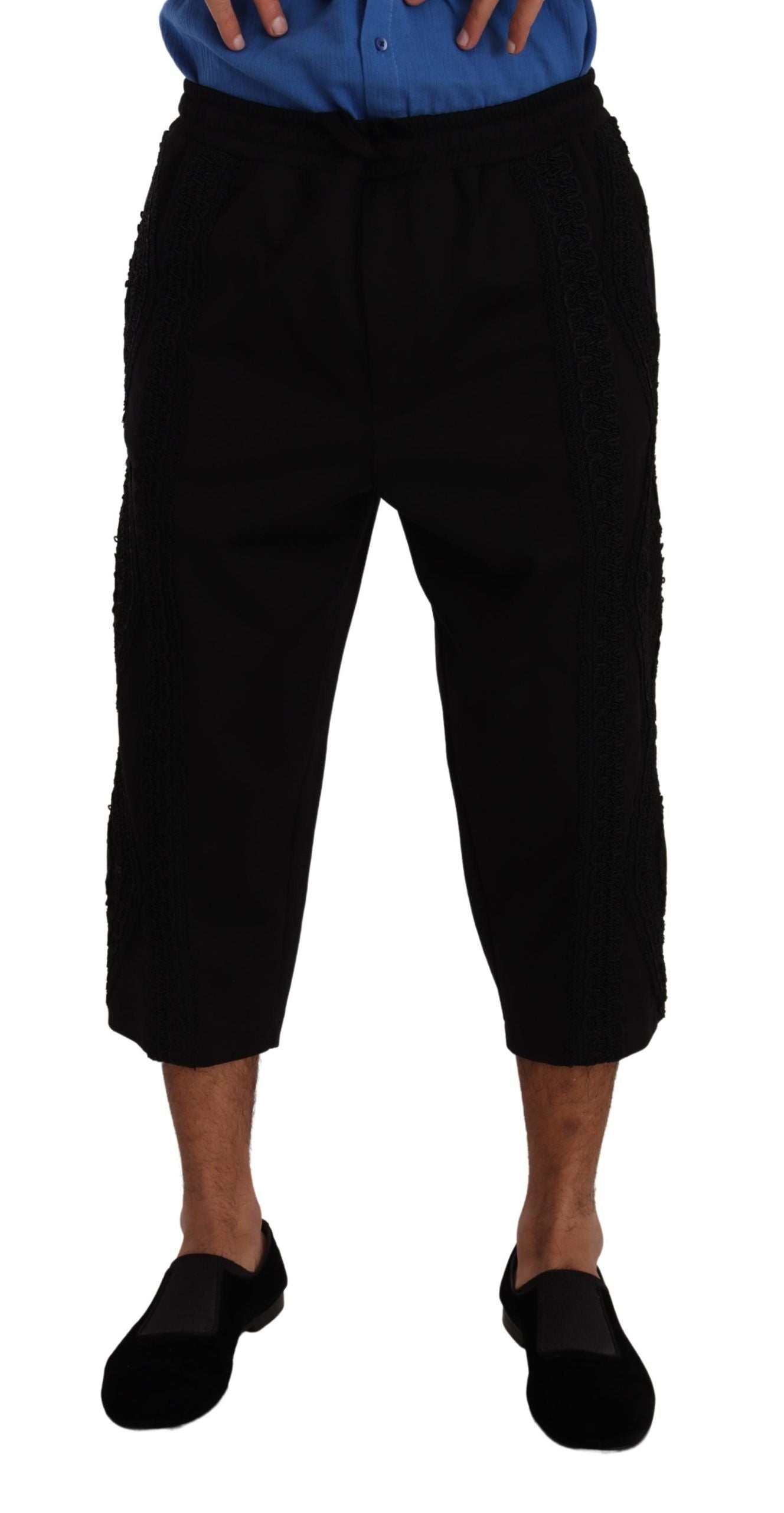 Dolce & Gabbana Elegant Black Cotton Blend Cropped Pants