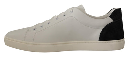 Dolce & Gabbana Elegant White Leather Low Top Sneakers