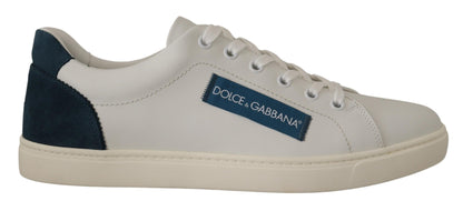 Dolce & Gabbana Chic White Leather Low-Top Sneakers