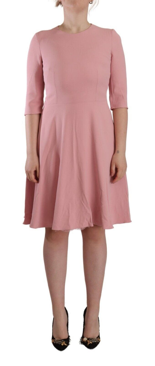 Dolce & Gabbana Elegant Pink A-Line Knee Length Dress