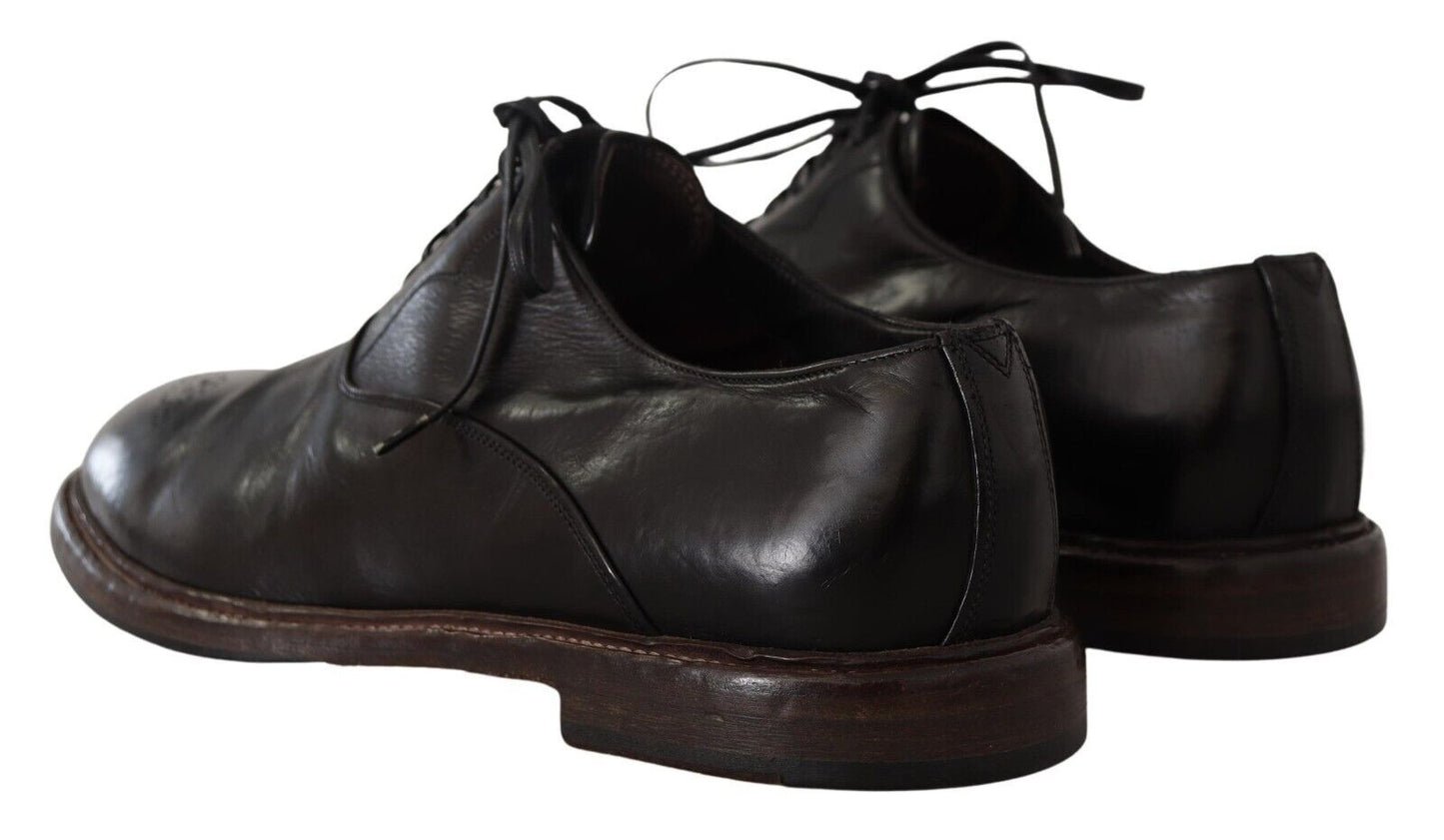 Dolce & Gabbana Elegant Black Leather Derby Formal Shoes