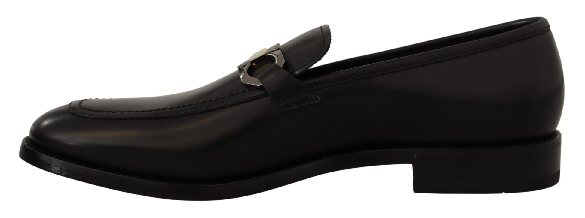 Salvatore Ferragamo Suave Black Leather Gancio Bit Loafers