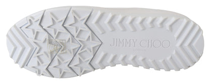 Jimmy Choo Elegant White Leather Sneakers