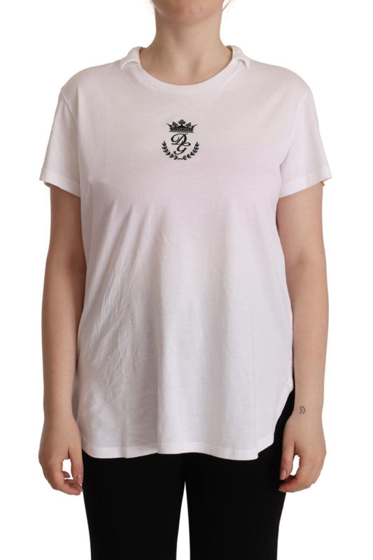 Dolce & Gabbana Elegant Collared Crown Print Tee