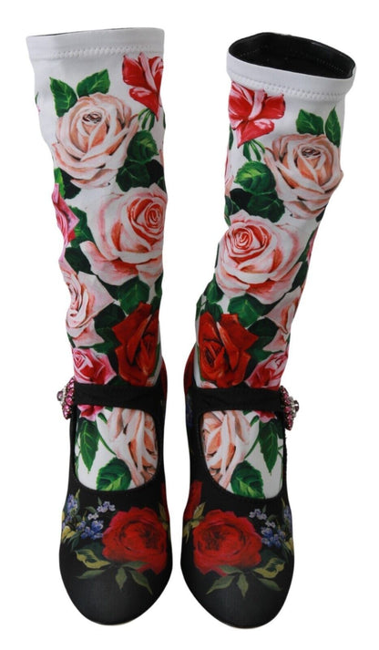 Dolce & Gabbana Floral Embellished Socks Boots